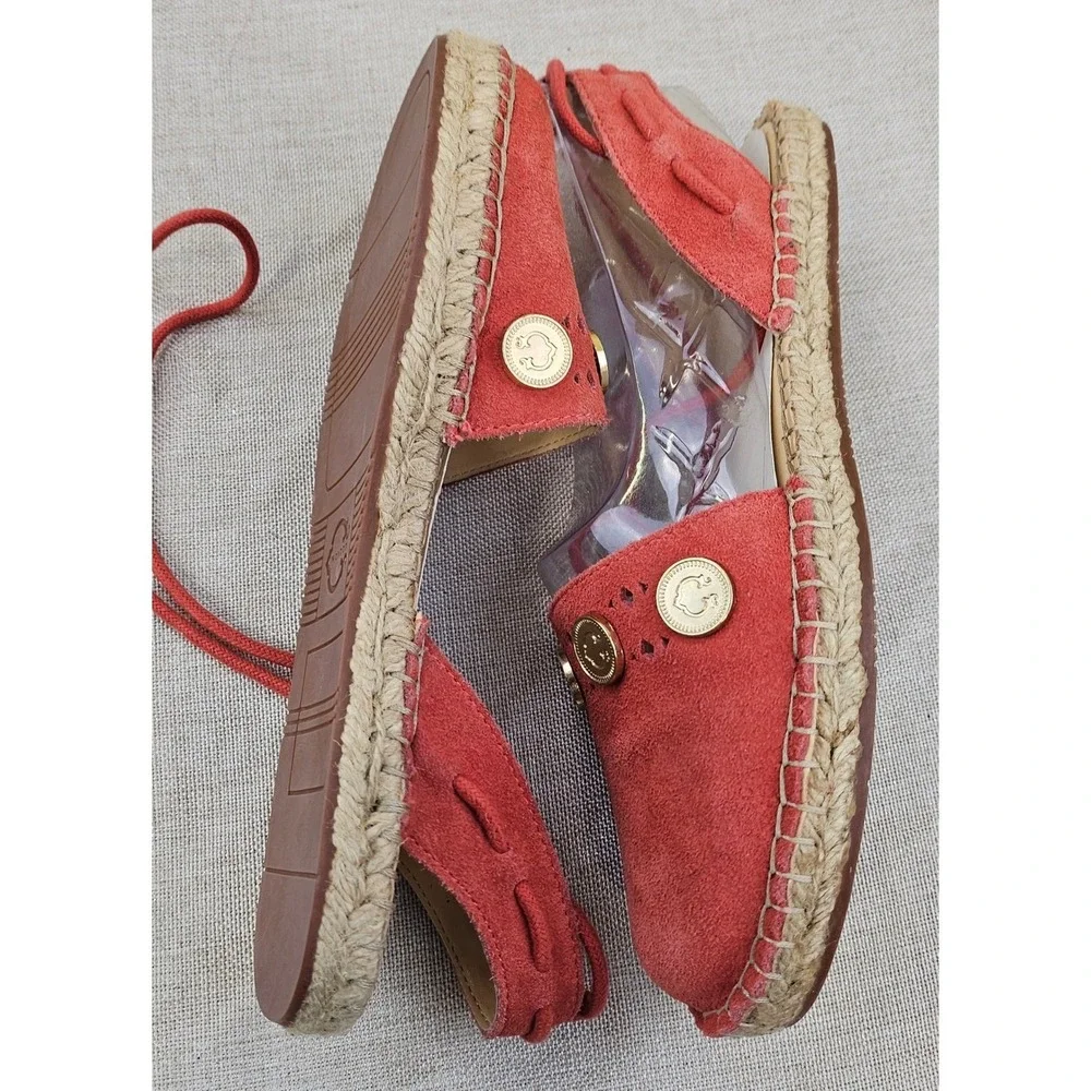 C Wonder Michaela Red Suede Espadrille‎ Sandal Ankle Tie MICHAELA DIAQ Womens 6M